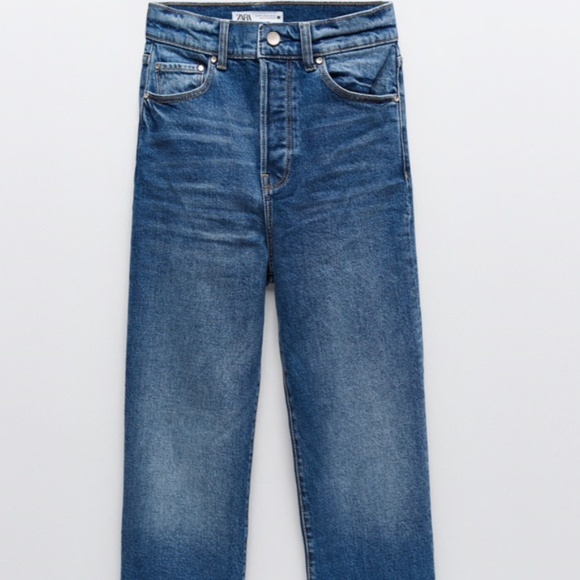 ZARA HIGH RISE VINTAGE SLIM JEANS Mid-Blue - Picture 6 of 11